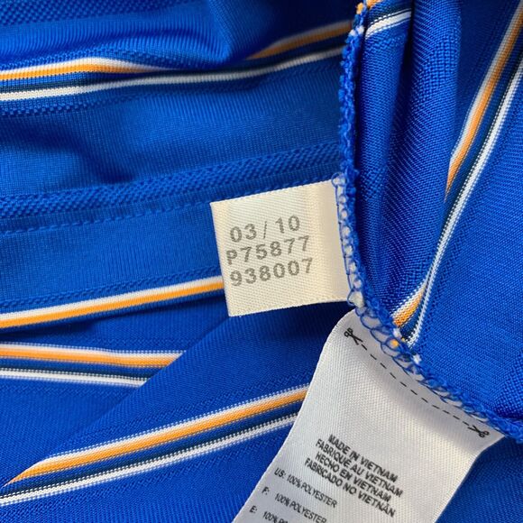 Adidas Polo Shirt Mens XL Extra Large Blue Climacool Striped Hickory Hills Golf - Picture 9 of 12